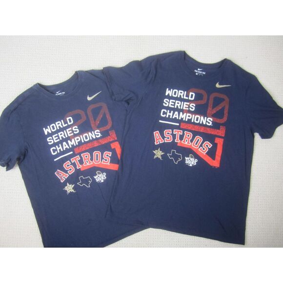 Lot of 2 Houston Astros Shirt Men Large Blue Baseball MLB‎ World Series Champion - Picture 1 of 15